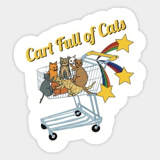 Cart Full of Cats Sticker